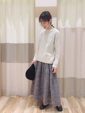 「Samansa Mos2 blue（サマンサモスモスブルー）のアイテム（帽子）」を使った、torikaiさん（レディース・160cm）の冬コーディネート