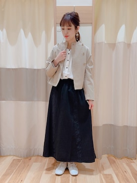 「Samansa Mos2（サマンサ モスモス）のダブル釦ショートジャケット（その他アウター）」を使った、とりさんさん（レディース・160cm）の冬コーディネート