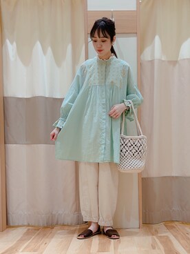 「Samansa Mos2（サマンサ モスモス）のセパレートサンダル（サンダル）」を使った、torikaiさん（レディース・160cm）の春コーディネート