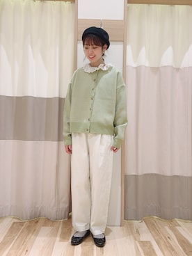 「サマンサモスモス」｜「アイテム（ハンチング/ベレー帽）」を使った、torikaiさん（レディース・160cm）の冬コーディネート