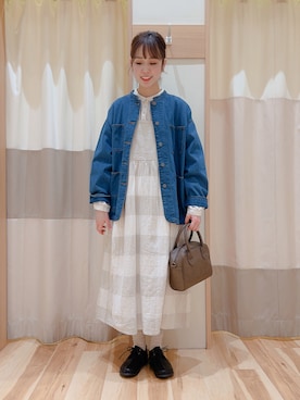 「キャミワンピース」｜「アイテム（カバーオール）」を使った、torikaiさん（レディース・160cm）の春コーディネート