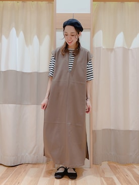 「Samansa Mos2 blue」｜「アイテム（ジャンパースカート）」を使った、torikaiさん（レディース・160cm）の夏コーディネート