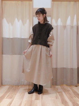 「Samansa Mos2 blue」｜「アイテム（シャツワンピース）」を使った、torikaiさん（レディース・160cm）の秋コーディネート