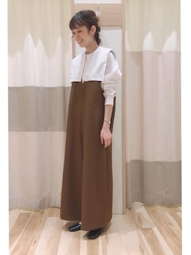 「sm2rhythm（サマンサモスモスリズム）のアイテム（サロペット/オーバーオール）」を使った、torikaiさん（レディース・160cm）の秋コーディネート