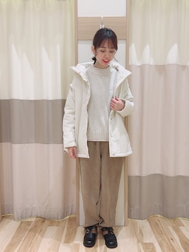 「冬」｜「アイテム（ノーカラージャケット）」を使った、torikaiさん（レディース・160cm）の冬コーディネート