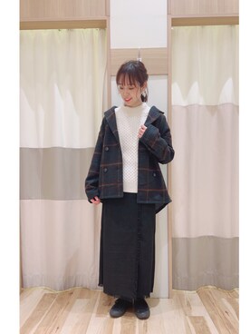 「Samansa Mos2 blue（サマンサモスモスブルー）のアイテム（その他アウター）」を使った、torikaiさん（レディース・160cm）の秋コーディネート