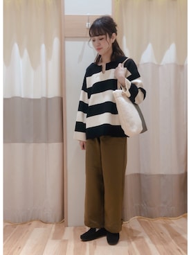 「Samansa Mos2 blue（サマンサモスモスブルー）のアイテム（モカシン/デッキシューズ）」を使った、torikaiさん（レディース・160cm）の秋コーディネート