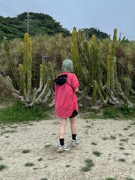 「NEW BALANCE（ニューバランス）のアイテム（シューズ、シルバー系）」を使った、あーチャンさん（レディース）の夏コーディネート