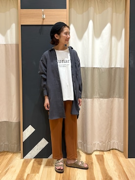 「Samansa Mos2 blue（サマンサモスモスブルー）のアイテム（パンツ、オレンジ系）」を使った、おの 🧸さん（レディース・161cm）の夏コーディネート
