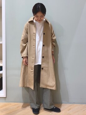 「Samansa Mos2 blue（サマンサモスモスブルー）のアイテム（ステンカラーコート）」を使った、おの 🧸さん（レディース・161cm）の秋コーディネート