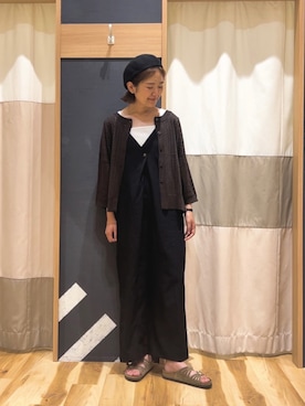 「Samansa Mos2 blue（サマンサモスモスブルー）のアイテム（サロペット/オーバーオール）」を使った、おの 🧸さん（レディース・161cm）の夏コーディネート