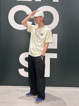 「LACOSTE（ラコステ）のアイテム（Tシャツ/カットソー）」を使った、takuさん（メンズ・167cm）の夏コーディネート