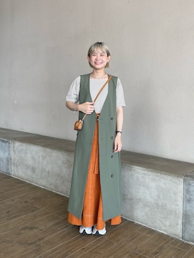 「BEAMS」｜「アイテム（カーディガン/ボレロ）」を使った、Yuriさん（レディース・155cm）の夏コーディネート