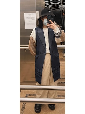 「initial（イニシャル）のアイテム（テーラードジャケット）」を使った、Jacobgorさん（レディース・155cm）の冬コーディネート