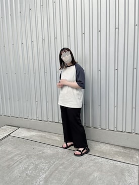 「メンズライクコーデ」｜「アイテム（サンダル）」を使った、とわさん（レディース・164cm）の夏コーディネート