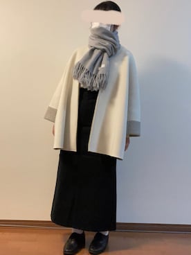 「Doux archives（ドゥアルシーヴ）のアイテム（ノーカラーコート）」を使った、とわさん（レディース・164cm）の秋コーディネート