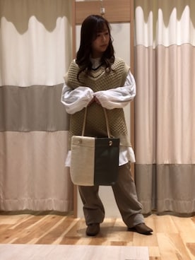 「Samansa Mos2 blue（サマンサモスモスブルー）のアイテム（ベスト）」を使った、✿   あやか  ✿さん（レディース・145cm）の冬コーディネート