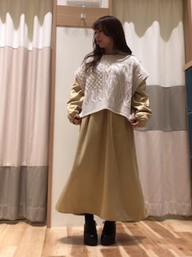 「Samansa Mos2 blue（サマンサモスモスブルー）のアイテム（ベスト）」を使った、✿   あやか  ✿さん（レディース・145cm）の冬コーディネート
