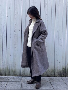 「Samansa Mos2 blue（サマンサモスモスブルー）のアイテム（その他アウター）」を使った、natsumiさん（レディース・155cm）の冬コーディネート