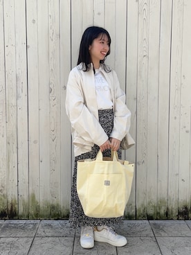 「Samansa Mos2 blue（サマンサモスモスブルー）のアイテム（ブルゾン）」を使った、natsumiさん（レディース・155cm）の春コーディネート