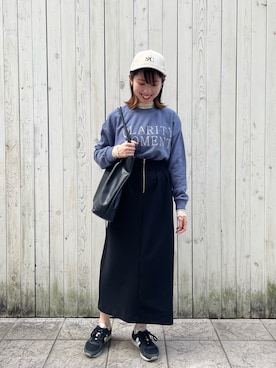 「Samansa Mos2 blue（サマンサモスモスブルー）のアイテム（キャップ）」を使った、natsumiさん（レディース・155cm）の秋コーディネート