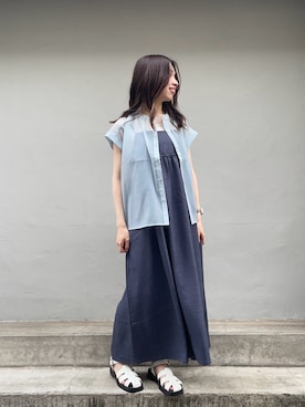 「Samansa Mos2 blue（サマンサモスモスブルー）のアイテム（サンダル）」を使った、natsumiさん（レディース・155cm）の夏コーディネート