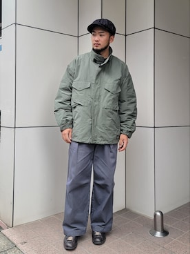 「SCHOTT」｜「アイテム（ミリタリージャケット）」を使った、今野太那さん（メンズ・175cm）の秋コーディネート