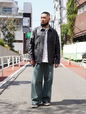 「SCHOTT」｜「アイテム（カバーオール）」を使った、今野太那さん（メンズ・175cm）の春コーディネート