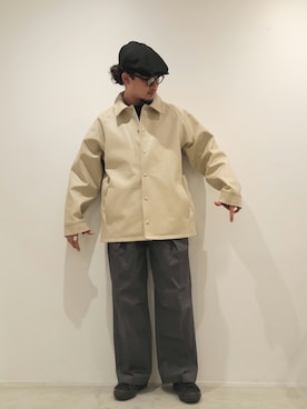 「大学生」｜「アイテム（ライダースジャケット）」を使った、今野太那さん（メンズ・175cm）の冬コーディネート