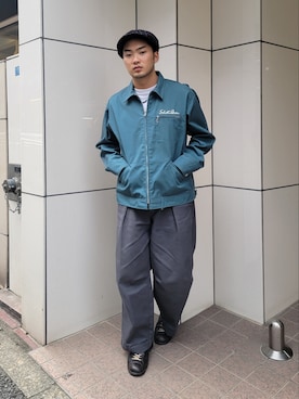 「schott（ショット）のアイテム（ブルゾン）」を使った、今野太那さん（メンズ・175cm）の夏コーディネート