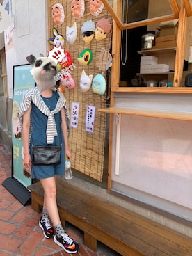 「アイテム（つなぎ/オールインワン、ブルー系）」を使った、Angie🐇さん（レディース・167cm）の秋コーディネート