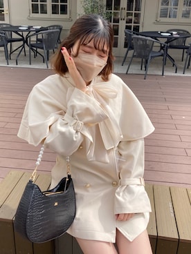 「one after another NICE CLAUP（ワンアフターアナザーナイスクラップ）のアイテム（トレンチコート）」を使った、MOEKA(イエベ春/骨格ナチュラル)さん（レディース・157cm）の冬コーディネート