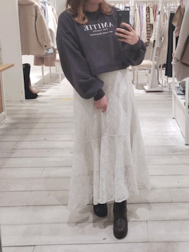 「アイテム（スウェット）」を使った、ゆい。さん（レディース・150cm）の冬コーディネート