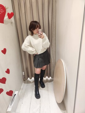 「OLIVE des OLIVE（オリーブデオリーブ）のマストなマシュマロニット（ニット/セーター）」を使った、ゆい。さん（レディース・150cm）の秋コーディネート