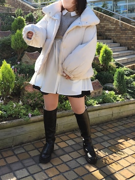 「チュニック」｜「アイテム（ブルゾン）」を使った、ゆい。さん（レディース・150cm）の秋コーディネート