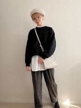 「MUJI」｜「アイテム（スウェット）」を使った、soriso0712さん（レディース・163cm）の冬コーディネート