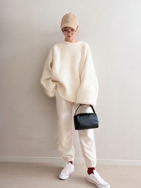 「アイテム（スウェットパンツ）」を使った、soriso0712さん（レディース・163cm）の冬コーディネート