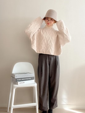 「MUJI」｜「アイテム（帽子）」を使った、soriso0712さん（レディース・163cm）の冬コーディネート