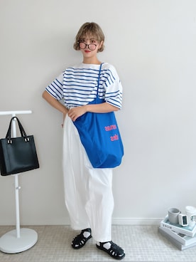 「Libra Cue（リブラ キュー）のアイテム（パンツ）」を使った、soriso0712さん（レディース・164cm）の夏コーディネート