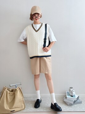 「夏秋ミックス」｜「アイテム（ベスト）」を使った、soriso0712さん（レディース・164cm）の夏コーディネート