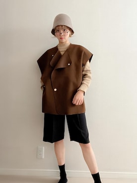 「ブラウン×ブラック」｜soriso0712さん（レディース・163cm）の冬コーディネート