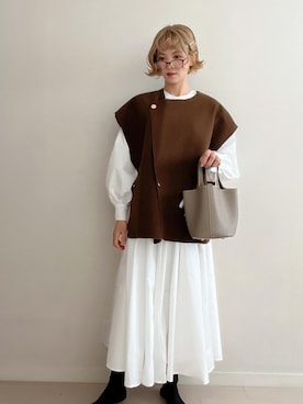 「ブラウンコーデ」｜「アイテム（シャツワンピース）」を使った、soriso0712さん（レディース・163cm）の冬コーディネート