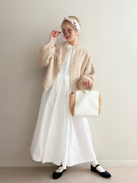 「カーディガンコーデ」｜「アイテム（シャツワンピース）」を使った、soriso0712さん（レディース・163cm）の春コーディネート