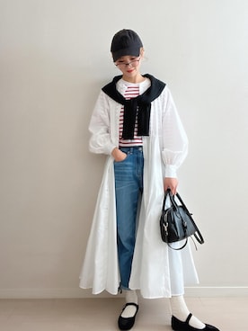 「GUコーデ」｜「アイテム（シャツワンピース）」を使った、soriso0712さん（レディース・163cm）の冬コーディネート