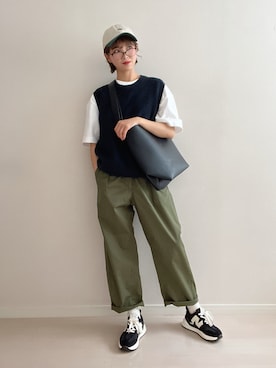 「ごきげんウィーク」｜「アイテム（チノパンツ）」を使った、soriso0712さん（レディース・163cm）の春コーディネート