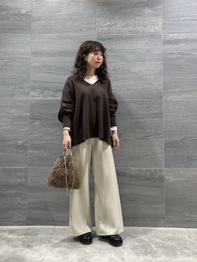 「ニット/セーター」｜「アイテム（アクセサリー）」を使った、gg__miyaさん（レディース・150cm）の冬コーディネート