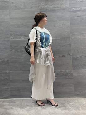 「GALLARDAGALANTE（ガリャルダガランテ）の【PEAS】フォトTee（Tシャツ/カットソー、ホワイト系）」を使った、gg__miyaさん（レディース・150cm）の春コーディネート