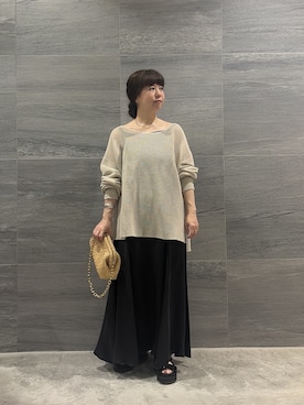 「GALLARDAGALANTE（ガリャルダガランテ）の【Caterina Bertini×2.718】チェーンバッグ（ショルダーバッグ、ベージュ系）」を使った、gg__miyaさん（レディース・150cm）の春コーディネート