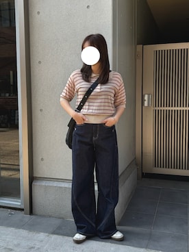 「UNE MANSION（ユヌマンション）のアイテム」を使った、Hinaさん（レディース・158cm）の春コーディネート