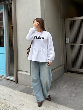 「フリルトップス」｜Hinaさん（レディース・158cm）の秋コーディネート